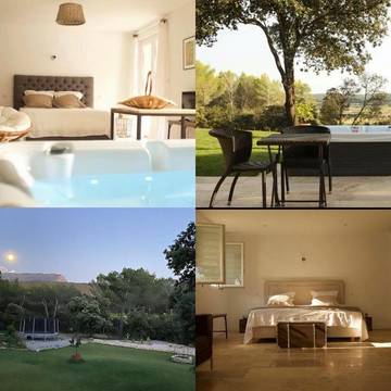 Chambre d’hôte pour 4 personnes, avec piscine et sauna ainsi que jacuzzi et jardin à Venelles