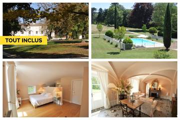 Gîte pour 6 personnes, avec jardin ainsi que terrasse et piscine à Divajeu