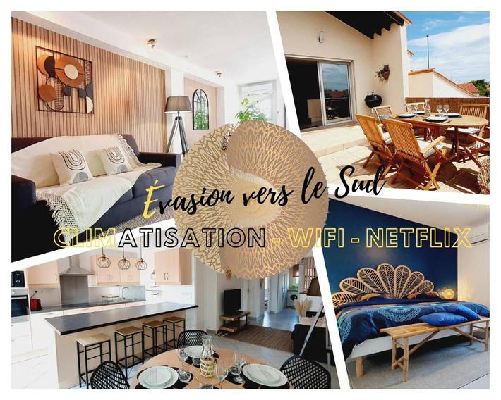 Location de vacances pour 5 personnes, avec Terrasse et Vue à Saleilles