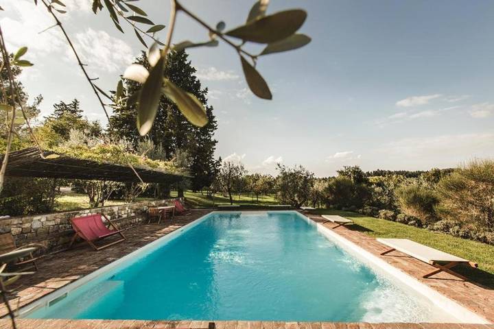 Location de vacances pour 4 personnes, avec jardin ainsi que vue et piscine à Greve In Chianti - 2