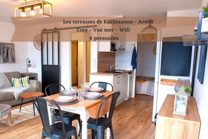 Maison de vacances pour 4 personnes, avec terrasse ainsi que vue et bassin pour enfant à Arzon