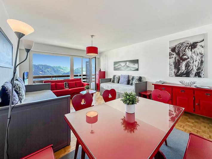 Appartement de vacances pour 6 personnes, avec terrasse et sauna à Crans-Montana
