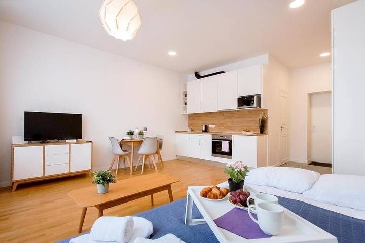Apartamento para 2 personas, con vistas y balcón en Riga
