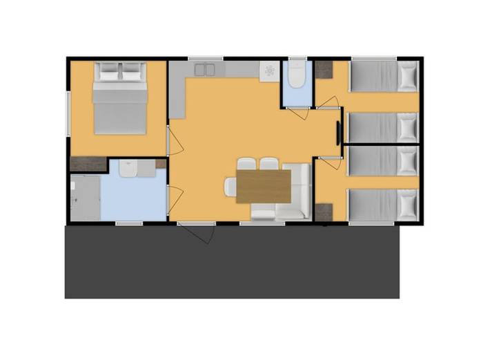 Caravane pour 6 personnes, avec balcon/terrasse et terrasse à Coëx - 4