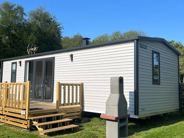 Flower Camping Le Rompval - Mobilheim 6 personen - 35m² Premium (3Sch-6Pers) + Terrasse + Tv + Lv in Bois de Cise, Mers-les-Bains