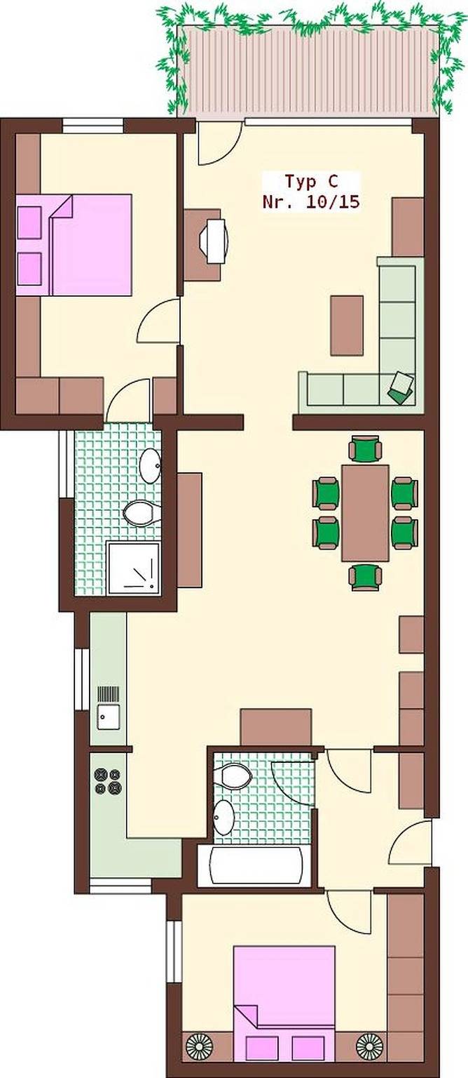 Ganze Ferienwohnung, Apartment/2 Schlafräume/Dusche, Wc Sommer Typ C in Hohe Tauern, Bad Hofgastein
