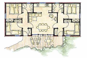 Bungalow für 8 Personen, mit Terrasse und Garten am Fleesensee