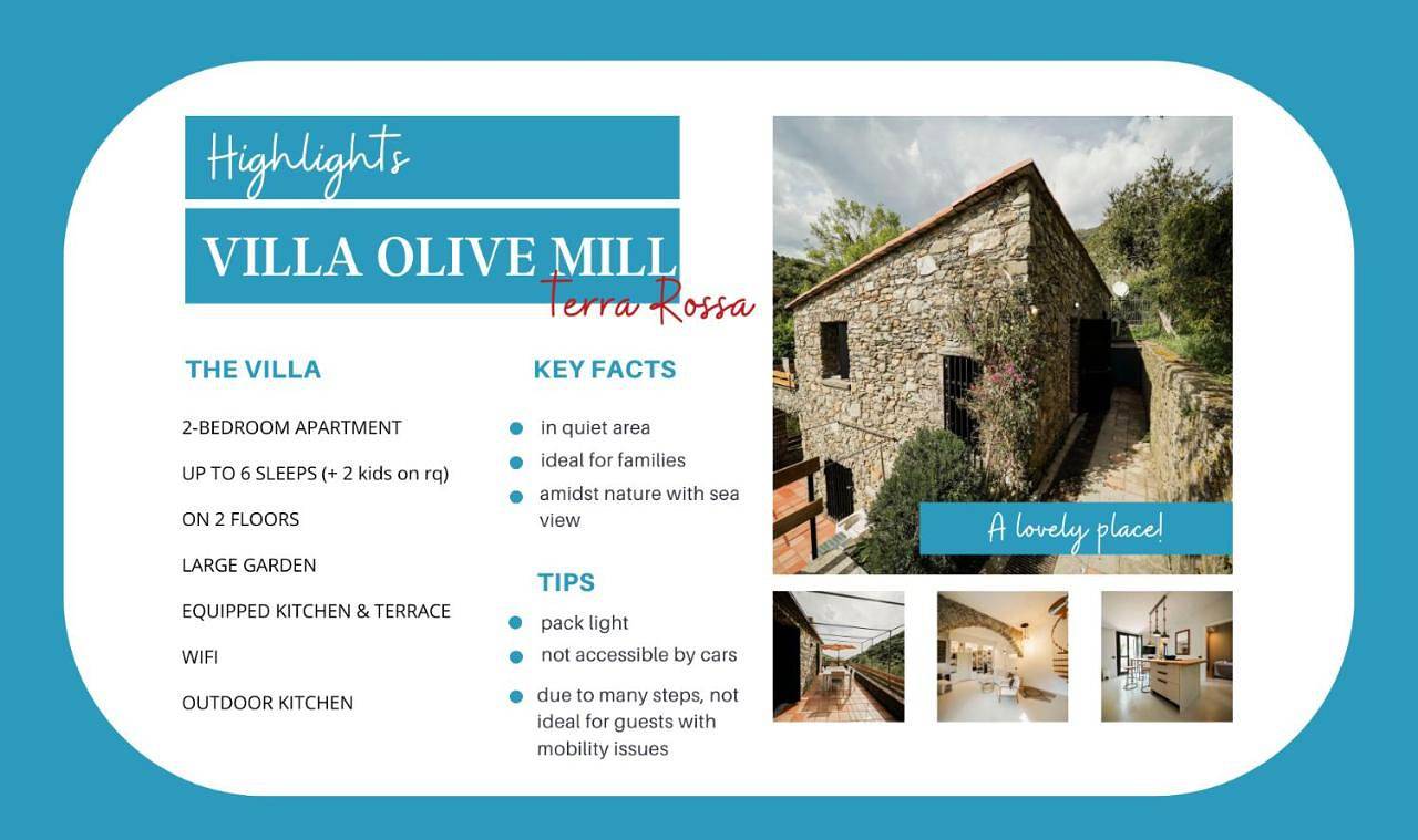 Villa Olive Mill Terra Rossa in Corniglia, Comune di Vernazza