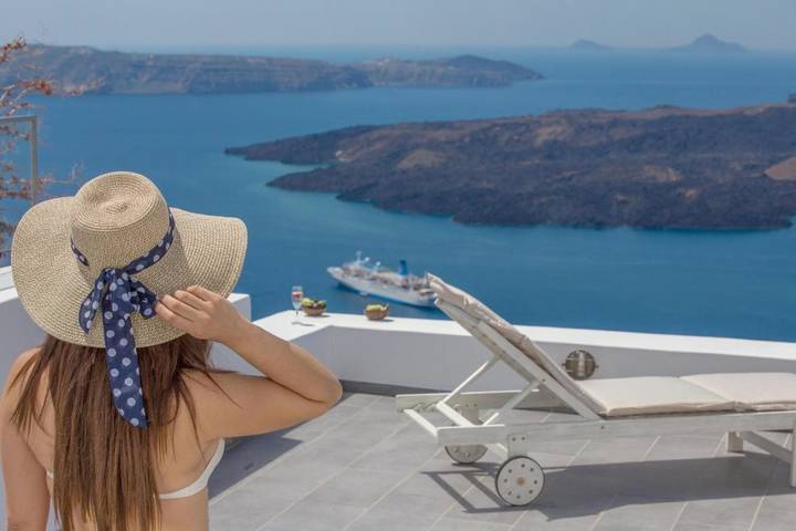 Villa voor 2 personen, met terras en uitzicht op Santorini