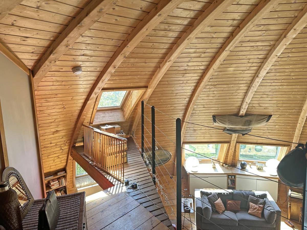 Dôme en bois avec Piscine et sa Vue seine et forêt in Fontaine-le-Port, Seine-et-Marne