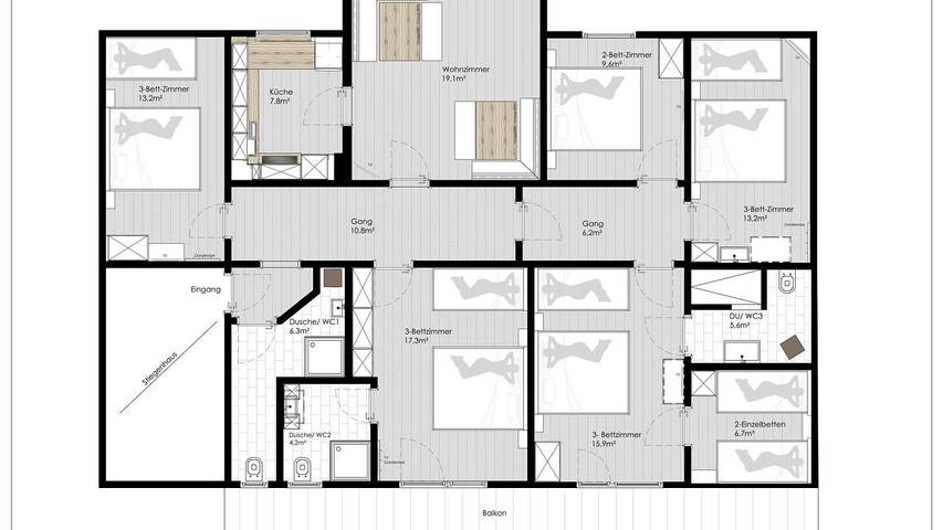 Gîte pour 16 personnes, avec balcon et sauna à Ried im Zillertal - 4