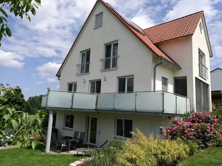 Ferienwohnung für 4 Personen, mit Balkon/Terrasse und Terrasse sowie Sauna in Altmühlsee
