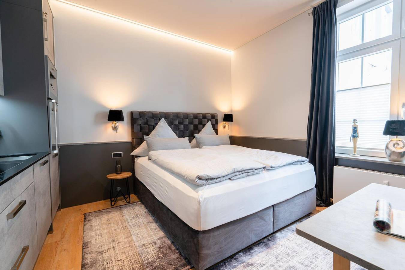 Hel lejlighed, Modernes 1-Raum-Appartement im Eg – mit Küche & Sauna im Haus Bielefeld in Norderney