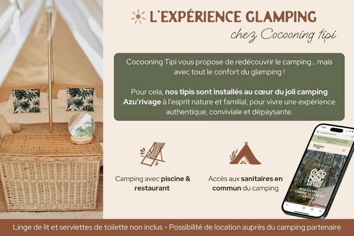 Tente pour 4 personnes, avec piscine et terrasse dans les Landes - 3