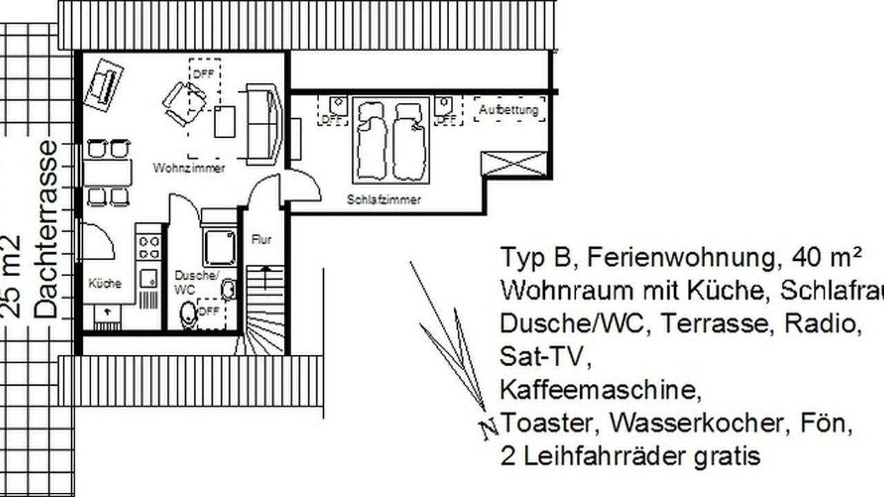 Ganze Ferienwohnung, Ferienwohnung für 2 Personen (40 m²) in Lützow in Lützow, Nordwestmecklenburg (Wismar und Umgebung)