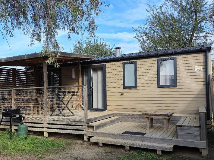 Camping les Dunes - Mobilheim 6 personen - Premium Exclusive | 3 Zi. | 6 Pers. | Erhöhte Terrasse | Klimaanlage | Tv in Torreilles, Côte d'Améthyste