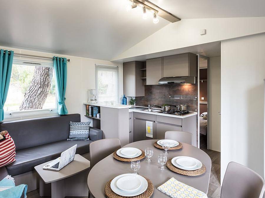 Camping Medrose - Mobilheim 6 personen - Comfort | 3 Schlafz. | 6 Pers. | Erhöhte Terrasse | Klimaanlage in Saint-Thomé, Privas