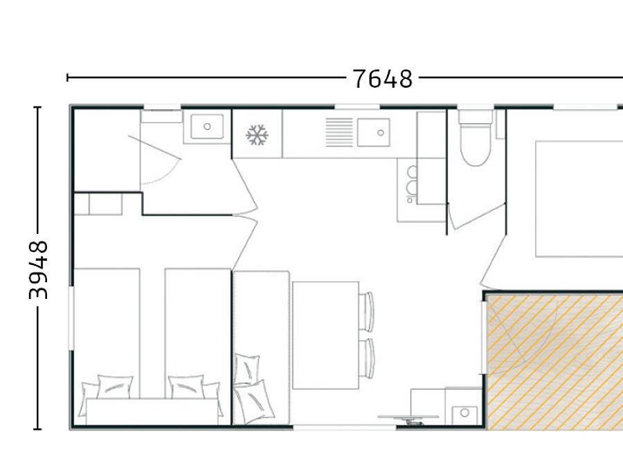 Camping Maeva Escapades de La Geres - Mobilhome 4 personnes - Bergame 3 Pièces 4 Personnes + Tv in Surgères, Région de Rochefort