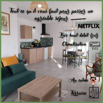 Gîte pour 4 personnes, avec terrasse, animaux acceptés dans Hem-Lenglet