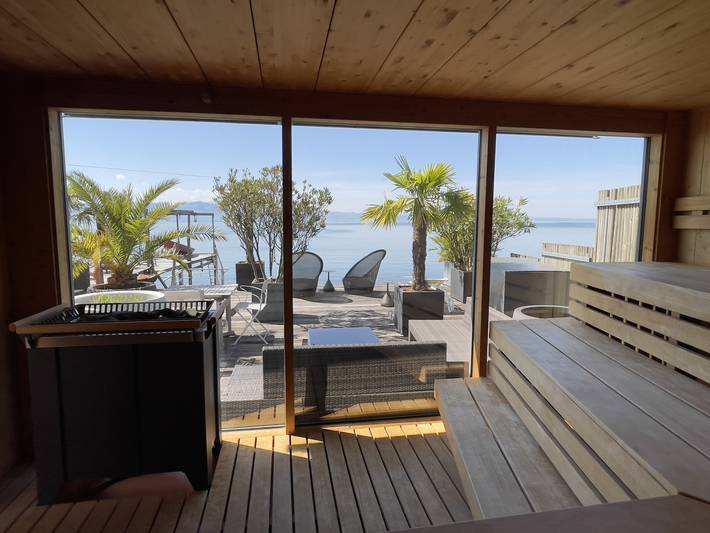 Pension am Bodensee - Adults only - Junior Suite New York mit freistehender Badewanne und Terrasse in Kressbronn am Bodensee, Region Bodensee-Oberschwaben