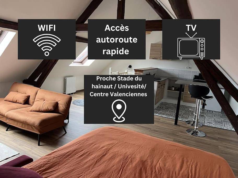 Appartement entier, Duplex Caramel Moderne in Aulnoy-lez-Valenciennes, Région de Valenciennes