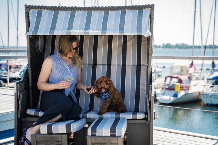 Hausboot für 5 Personen, mit Seeblick und Terrasse sowie Ausblick, mit Haustier in Burg auf Fehmarn und Umgebung - 4
