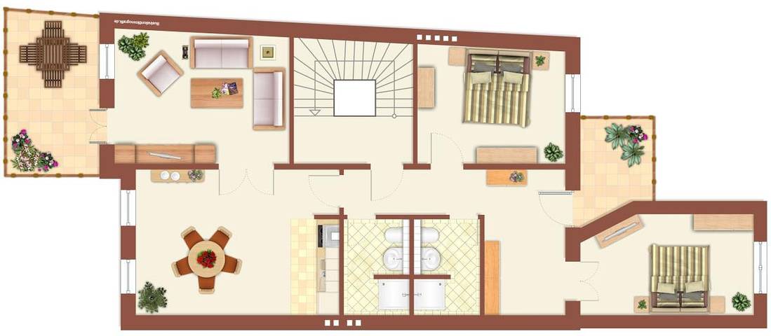 Ferienwohnung für 6 Personen, mit Balkon und Balkon/Terrasse sowie Garten in Warnemünde