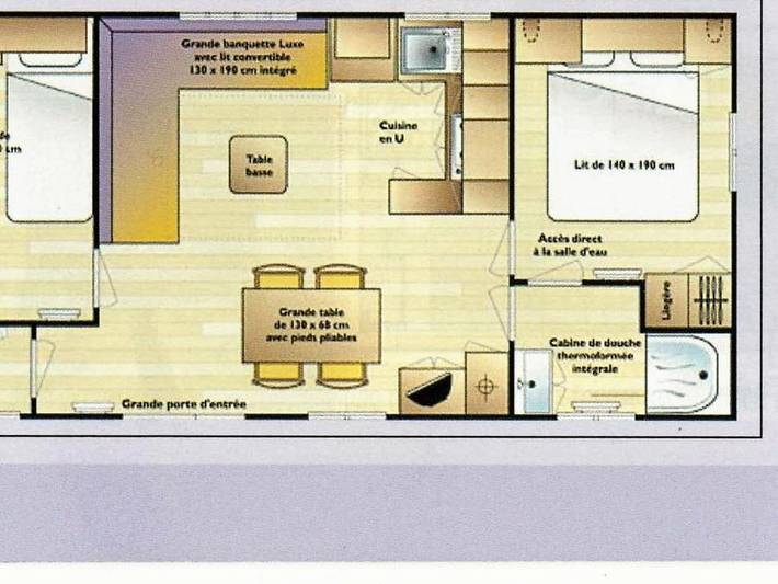 Camping Coeur d'Ardèche - Mobilhome 7 personnes - Mobil-home 5/7 places. Tv 5/7 pers in Saint-Vincent-de-Durfort, Parc naturel régional des Monts d'Ardèche