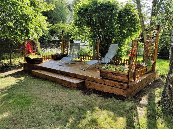 Maison de vacances pour 4 personnes, avec Terrasse ainsi que Jardin et Vue