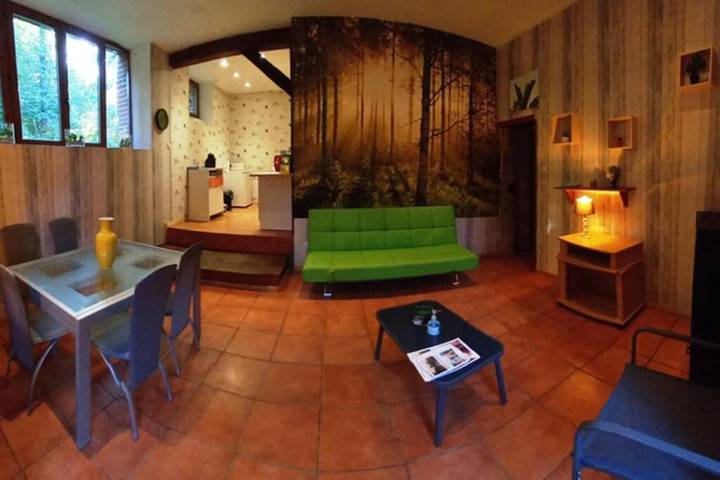 Appartement de vacances pour 3 personnes, avec jardin ainsi que terrasse et vue