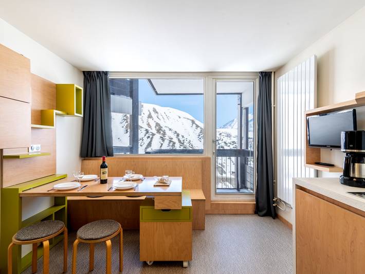 Location de vacances pour 4 personnes, avec vue sur le lac et balcon à Tignes