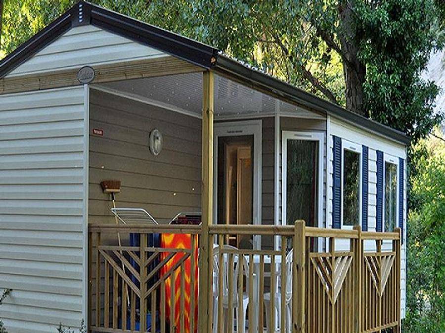 Camping le Moulin du Pont d'Alies - Mobilheim 4 personen - Trigano 31 Terrasse in Saint-Martin-Lys, Regionaler Naturpark Corbières-Fenouillèdes