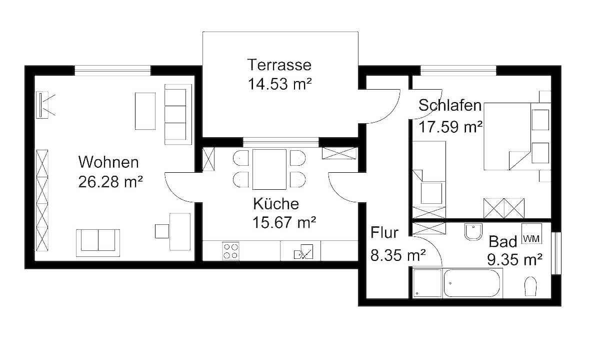 Ganze Ferienwohnung, Appartement/Fewo, Dusche und Bad, Wc, 1 Schlafraum in Krähenberg, Landkreis Südwestpfalz