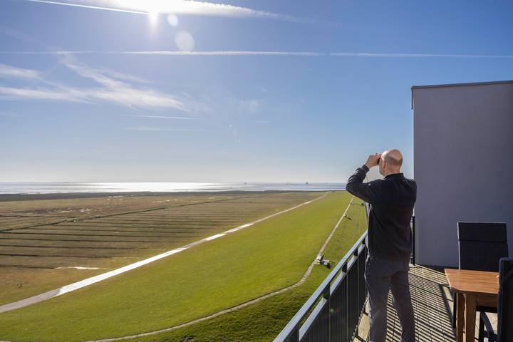 Ferienwohnung für 4 Personen, mit Seeblick auf den Nordfriesische Inseln