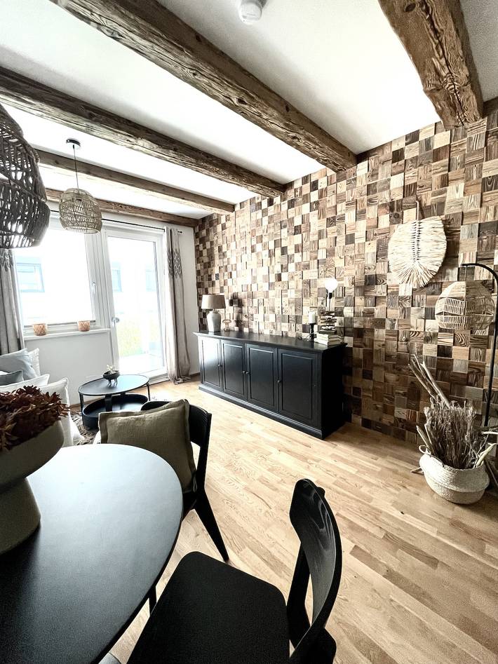 Ferienwohnung für 6 Personen, mit Terrasse und Garten sowie Ausblick