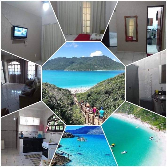 Casas e apartamentos de temporada para 6 pessoas, com balcão em Prainha - Arraial