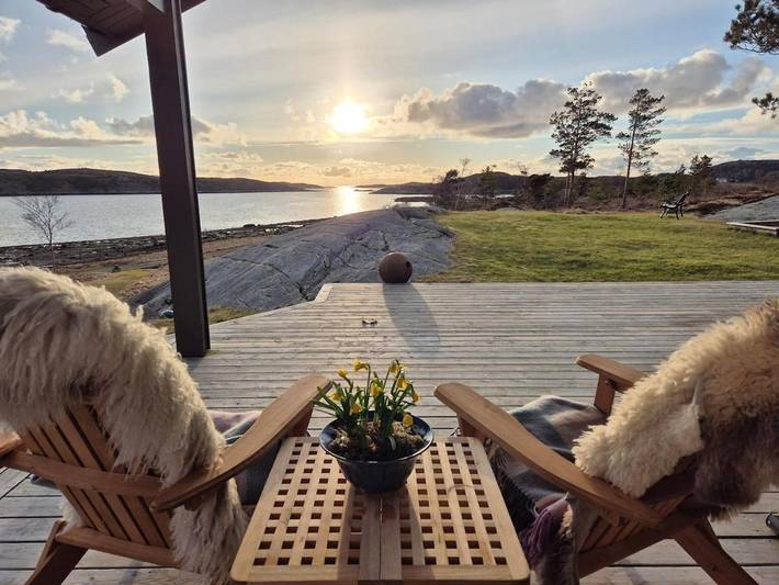 Ferienhaus für 8 Personen, mit Terrasse und Ausblick in Flatanger