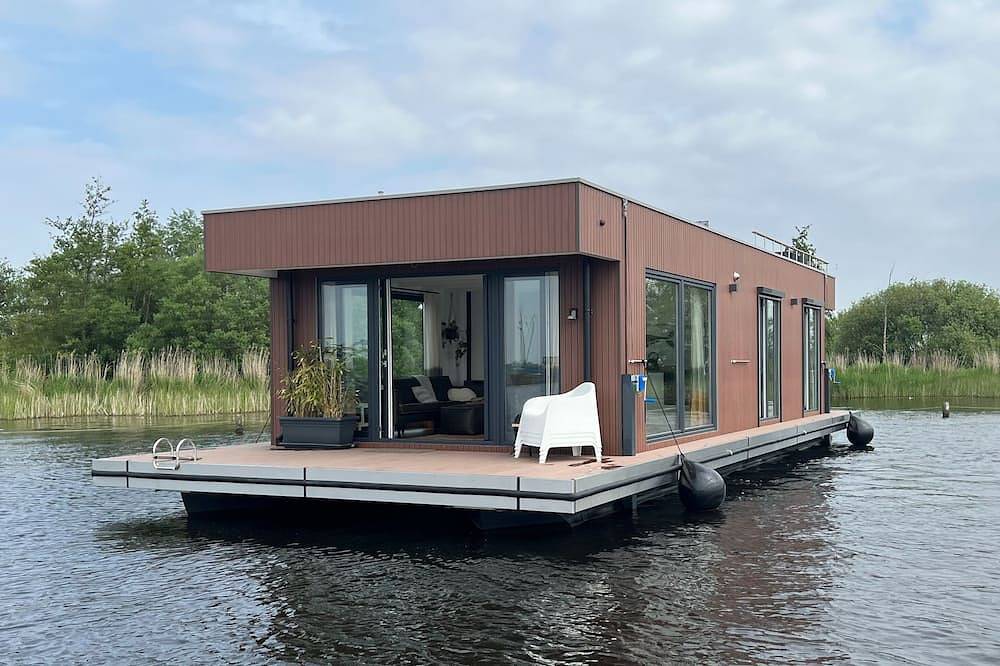 Houseboat: \"De Walvis\" with tender. 6p 4+ 2 kids in Groene Hart