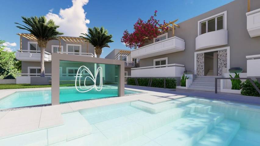 Apartahotel para 3 personas, con piscina y vistas además de jardín y piscina para niños en Creta