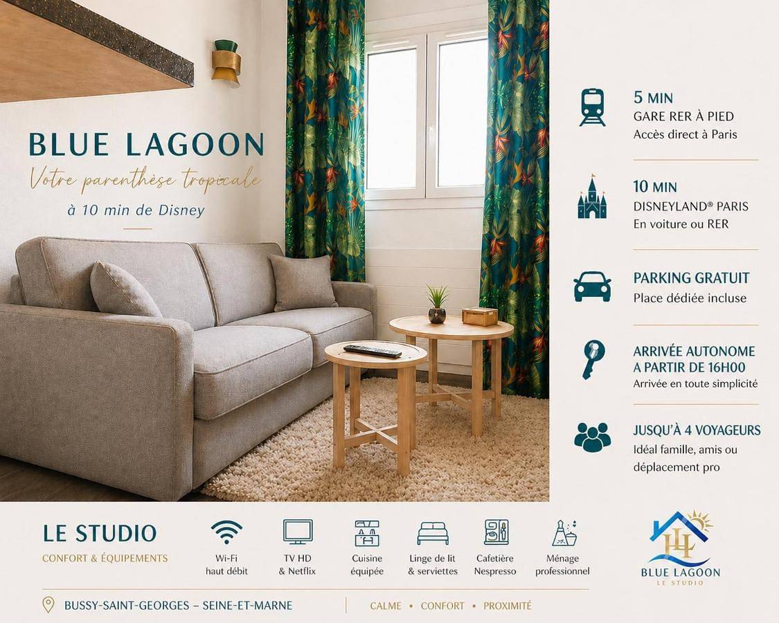Appartement entier, Blue Lagoon - Duplex cosy - Disneyland Paris 10 min - Parking privé - Rer A 5 min à pied in Bussy-Saint-Georges, Seine-et-Marne
