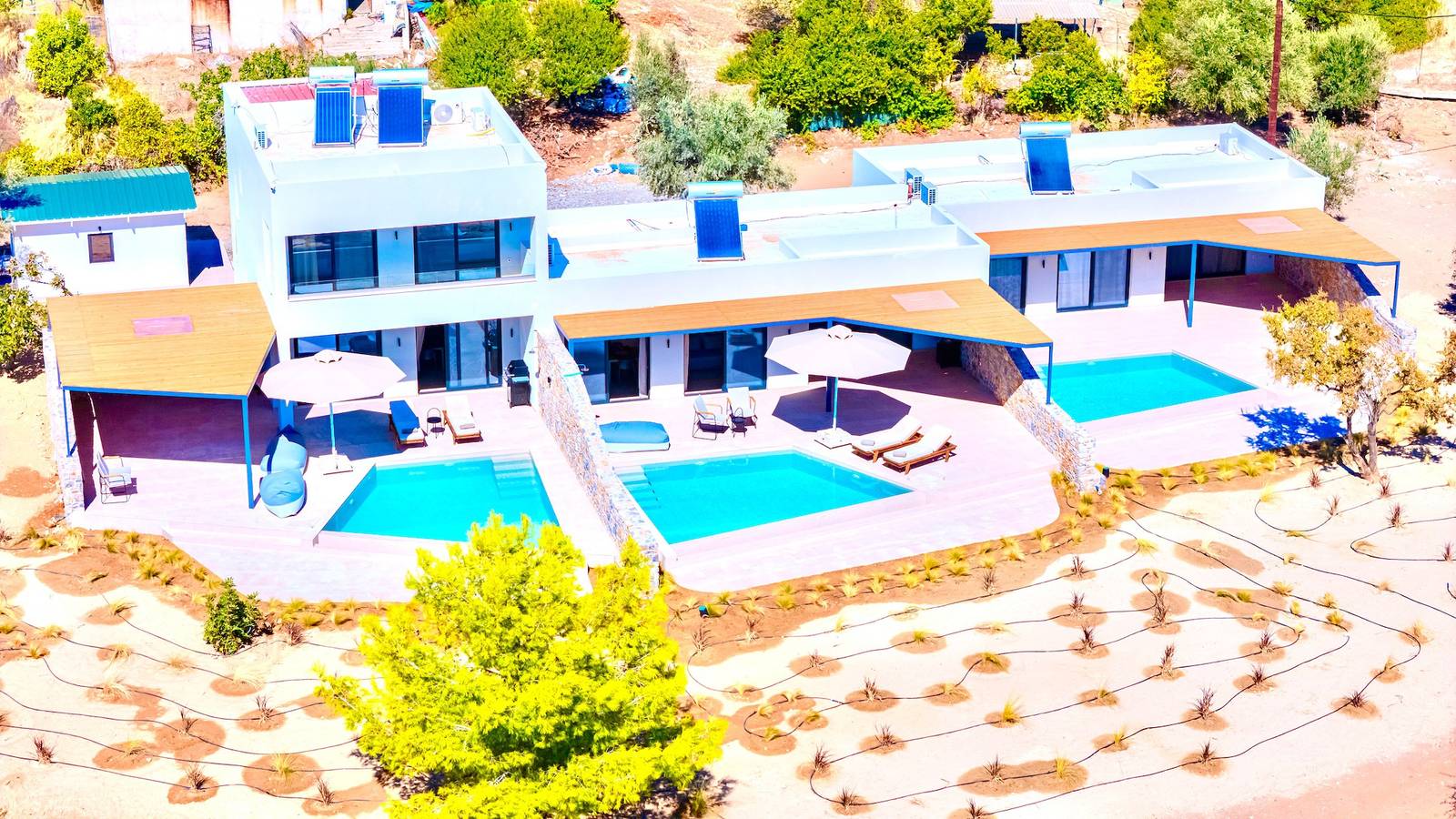 Villa de luxe « Selene 2 » avec piscine privée et vue sur la montagne et la campagne in Pefki, Rhodes