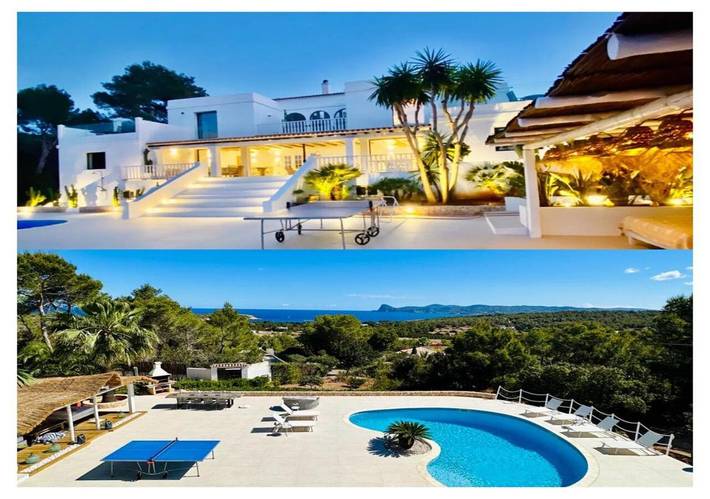 Chalet para 8 personas, con vistas además de jardín y piscina, Se admiten mascotas en Ibiza