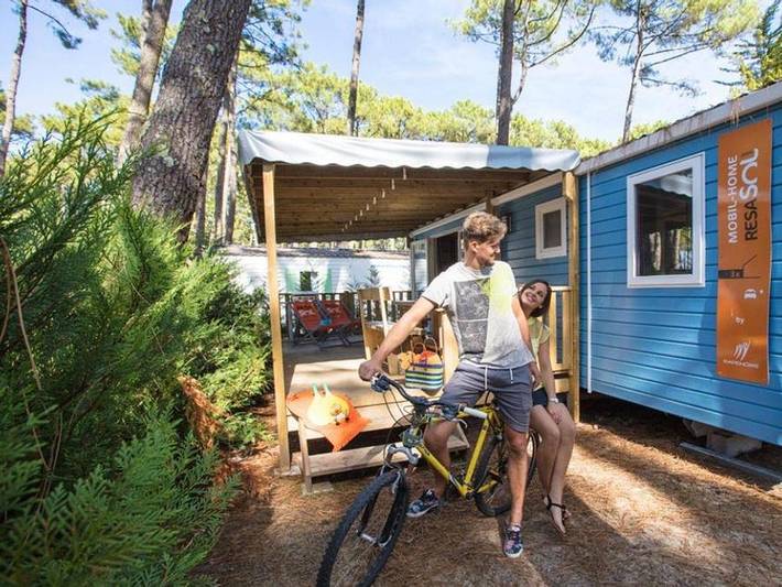 Camping Le Vieux Port - Mobilheim 6 personen - Resasol - 3 Schlafzimmer - Clim - Plancha in Messanges, Côte d’Argent
