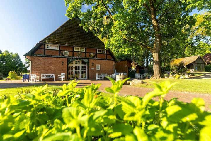 Pension für 4 Personen, mit Terrasse und Garten sowie Pool und Ausblick in der Lüneburger Heide
