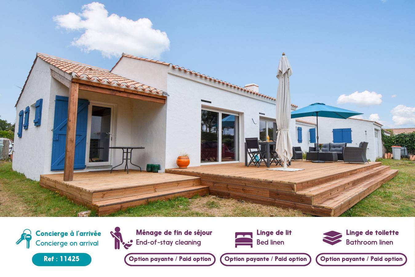 Maison pour 7 - 400 m de la plage de la Clère in Noirmoutier-en-l'Île, Noirmoutier