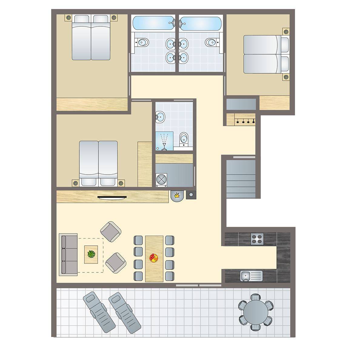 Bungalow für 8 Personen mit Balkon/Terrasse in Rätikon Gebirgsgruppe, Bürserberg