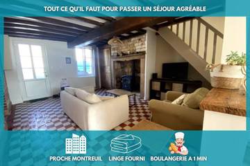 Gîte pour 6 personnes, avec jardin et vue à Neuville-sous-Montreuil