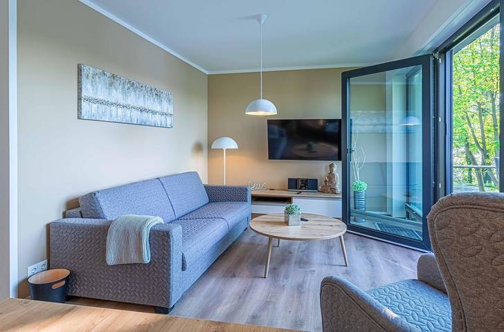 Ferienwohnung für 4 Personen, mit Balkon und Garten sowie Sauna und Seeblick in Krakow am See - 2
