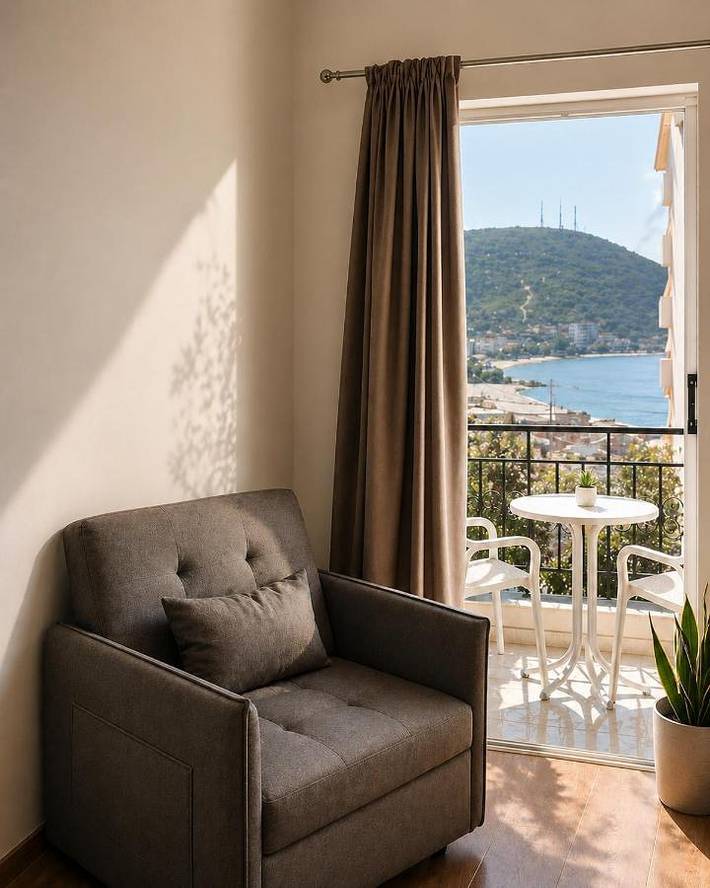 Maison d’hôte pour 4 personnes, avec vue et balcon à Himarë