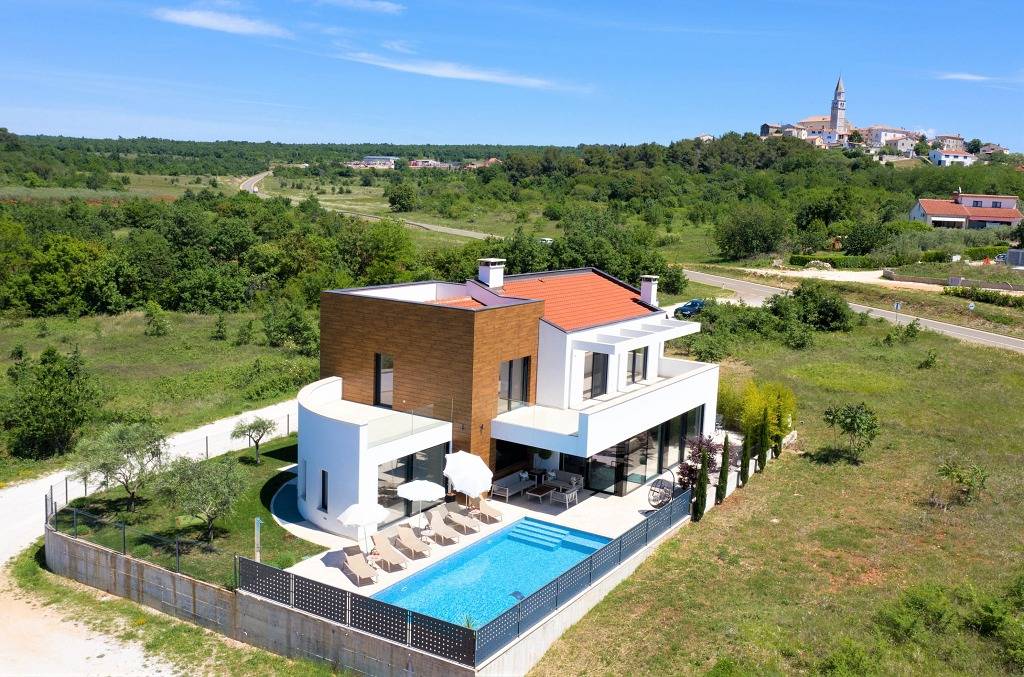 Ferienhaus in Višnjan mit Meerblick, Terrasse, Klimaanlage, W-Lan (4840-1) in Visnjan, Općina Višnjan
